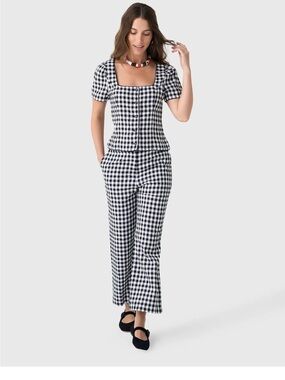 Ciao Lucia Black & White Gingham Two-Piece Set